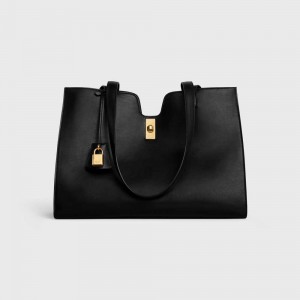 Celine 16 In Smooth Calfskin Cabas Zwart | CL-593079