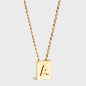 Celine Alphabet A In Brass With Gold Finish Kettingen Goud | CL-592264