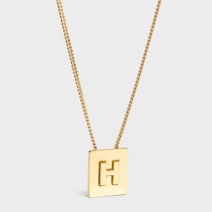 Celine Alphabet H In Brass With Gold Finish Kettingen Goud | CL-592271