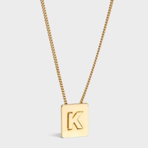 Celine Alphabet K In Brass With Gold Finish Kettingen Goud | CL-592274