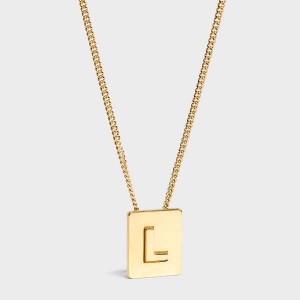 Celine Alphabet L In Brass With Gold Finish Kettingen Goud | CL-592275