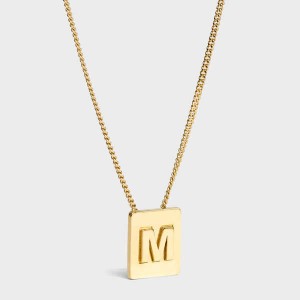 Celine Alphabet M In Brass With Gold Finish Kettingen Goud | CL-592276