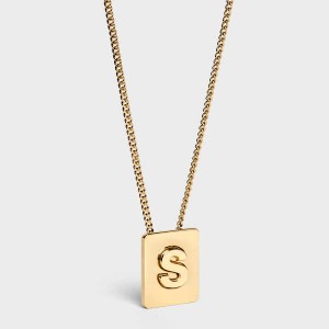 Celine Alphabet S In Brass With Gold Finish Kettingen Goud | CL-592282