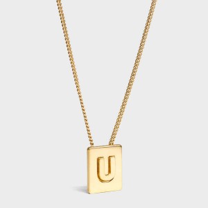 Celine Alphabet U In Brass With Gold Finish Kettingen Goud | CL-592284