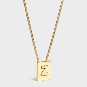 Celine Alphabet Z In Brass With Gold Finish Kettingen Goud | CL-592289