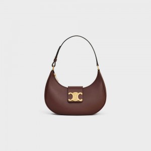 Celine Ava Soft Bag In Smooth Calfskin Triomphe Bruin | CL-593173