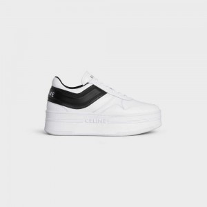 Celine Block Sneakers With Wedge Outsole In Calfskin Sneakers Wit Zwart | CL-592546