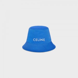 Celine Bucket In Katoenen Gabardine Hoed Blauw | CL-592351