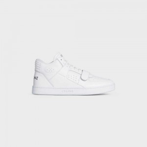 Celine C02 Trainer Mid With Scratch In Calfskin Sneakers Wit | CL-592544