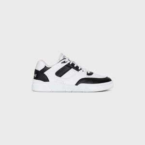 Celine C07 Trainer Low Kanten-up In Calfskin Sneakers Wit Zwart | CL-591897