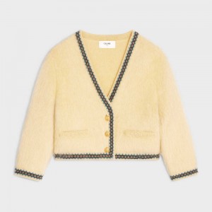 Celine Cardigan In Mohair Gebreide Kleding Geel | CL-592702