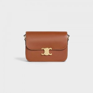 Celine Classique Bag In Natural Calfskin Triomphe Bruin | CL-593184