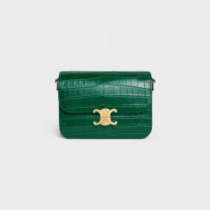 Celine Classique Bag In Niloticus Crocodile Triomphe Groen | CL-593190