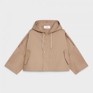 Celine Cropped Parka In Technical Katoenen Jassen Beige | CL-592621