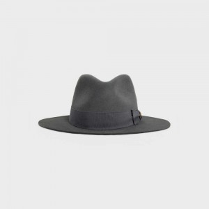 Celine Fedora In Felt Hoed Donkergrijs | CL-592340