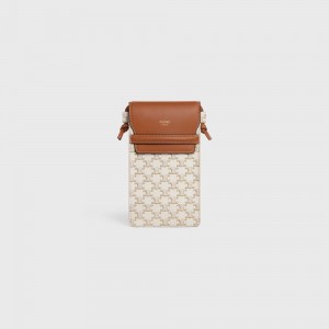 Celine Flap In Triomphe Canvas And Zak Wit Bruin | CL-592891