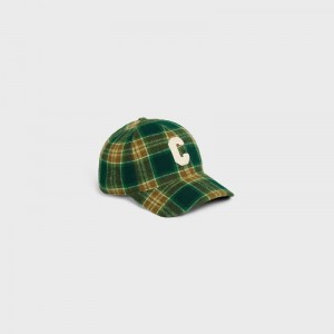 Celine Initial Snapback In Checked Wol Pet Gekleurd | CL-591698