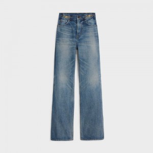 Celine Jane Flare Jeans In Denim Union Wash Broek Lichtturkoois | CL-592719