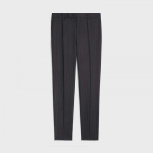 Celine Klassieke Gestreept Flannel Broek Zwart | CL-592023