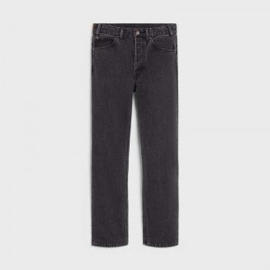 Celine Kurt Jeans In Charcoal Wash Denim Broek Grijs Lichtturkoois | CL-592048