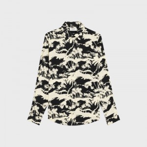 Celine Loose In Printed Viscose Overhemd Zwart | CL-592163