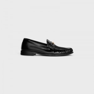 Celine Luco Triomphe In Polished Bullskin Loafers Zwart | CL-591884