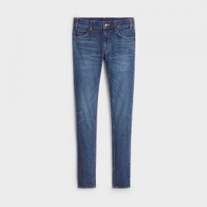 Celine Mager Jeans In Dark Union Wash Denim Broek Donkerlichtturkoois | CL-592730