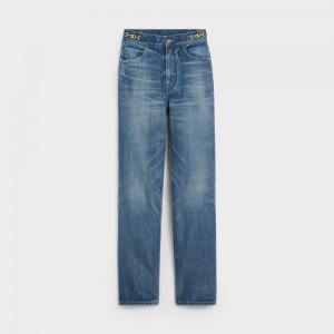 Celine Margaret Jeans In Union Wash Denim Broek Lichtturkoois | CL-592715