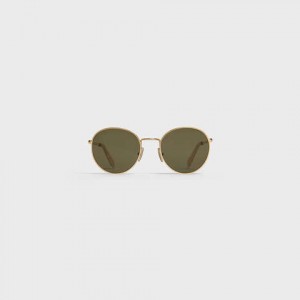 Celine Metal Frame 06 In Metal With Mineral Glass Lenses Zonnebril Goud Groen | CL-591759