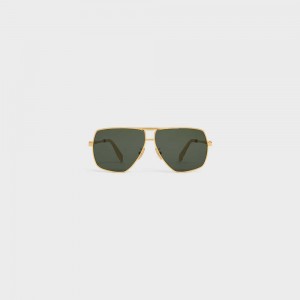 Celine Metal Frame 24 In Metal Zonnebril Goud Groen | CL-592409