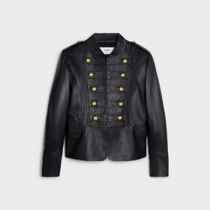 Celine Military Blouson In Soft Leather Zwart | CL-592613