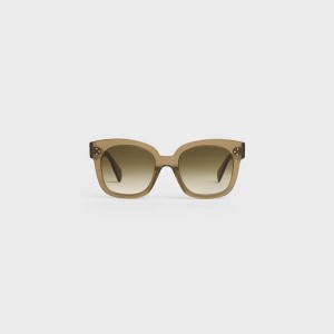 Celine Oversized S002 In Acetate Zonnebril Khaki | CL-592438