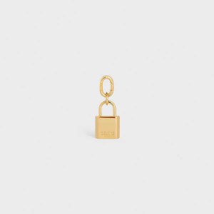 Celine Padlock Charm In Brass Kleine Lederwaren Goud | CL-592921