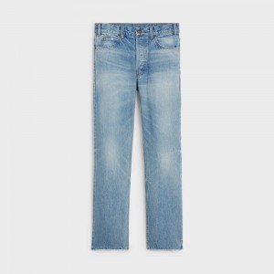 Celine Polly Jeans In Steel Blue Wash Denim Broek Grijs Blauw Lichtturkoois | CL-592711