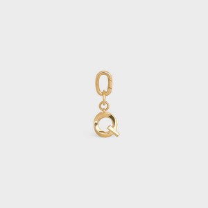 Celine Q Charm In Brass Kleine Lederwaren Goud | CL-592936