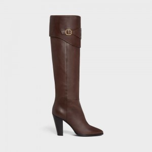 Celine Rijden With Triomphe Wiltern In Calfskin Laarzen Bruin | CL-592516