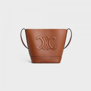 Celine Small Bucket In Smooth Calfskin Cuir Triomphe Bruin | CL-593146