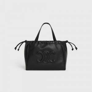 Celine Small Drawstring Cuir Triomphe In Smooth Calfskin Cabas Zwart | CL-593089