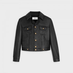 Celine Straighcut Neo Blouson In Soft Leather Zwart | CL-592611