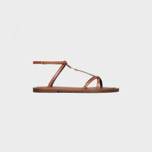 Celine Taillat Platte With Studs In Calfskin - Vegetal Tanning & Studs Sandalen Bruin | CL-592587