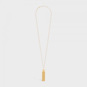 Celine Triomphe Folk Fringe Long In Brass With Gold Finish Kettingen Goud | CL-592244