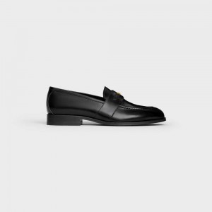 Celine Triomphe Malaquais In Polished Bullskin Loafers Zwart | CL-592530