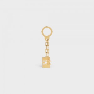 Celine Triomphe Plate Charm In Brass Kleine Lederwaren Goud | CL-592918