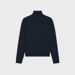 Celine Turtleneck In Iconic Merinos Gebreide Kleding Zwart | CL-592106