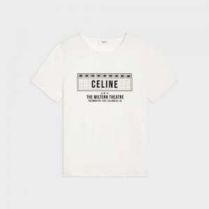 Celine Wiltern In Katoenen Jersey T-shirt Wit Zwart | CL-592773