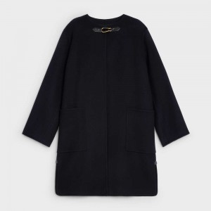 Celine With Pure Collar In Double Faced Cashmere Jassen Zwart | CL-592623