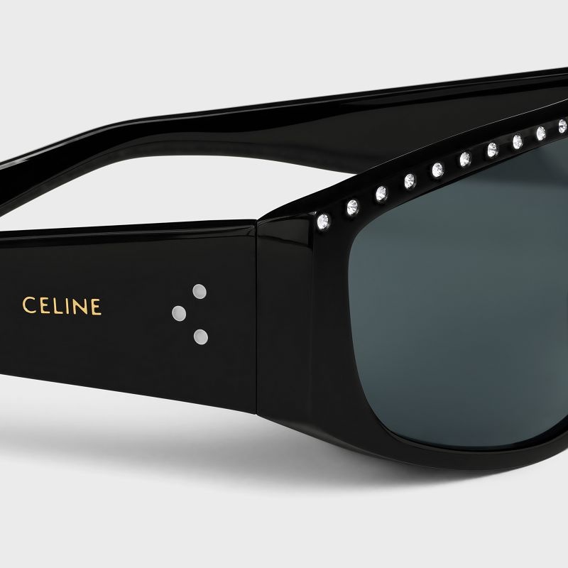 Celine Alan 2 In Acetate With Crystals Zonnebril Zwart | CL-591726