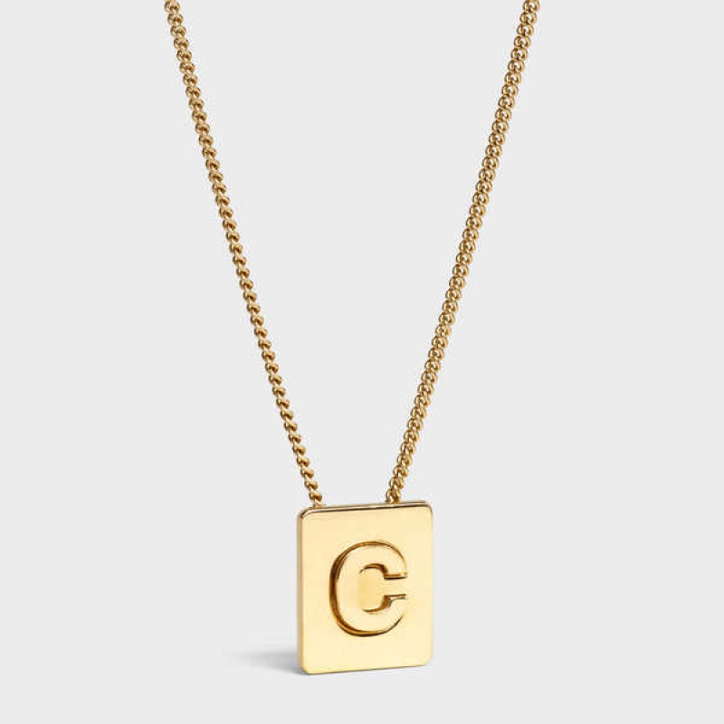 Celine Alphabet C In Brass With Gold Finish Kettingen Goud | CL-592266