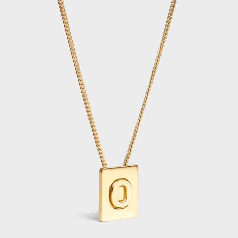 Celine Alphabet O In Brass With Gold Finish Kettingen Goud | CL-592278