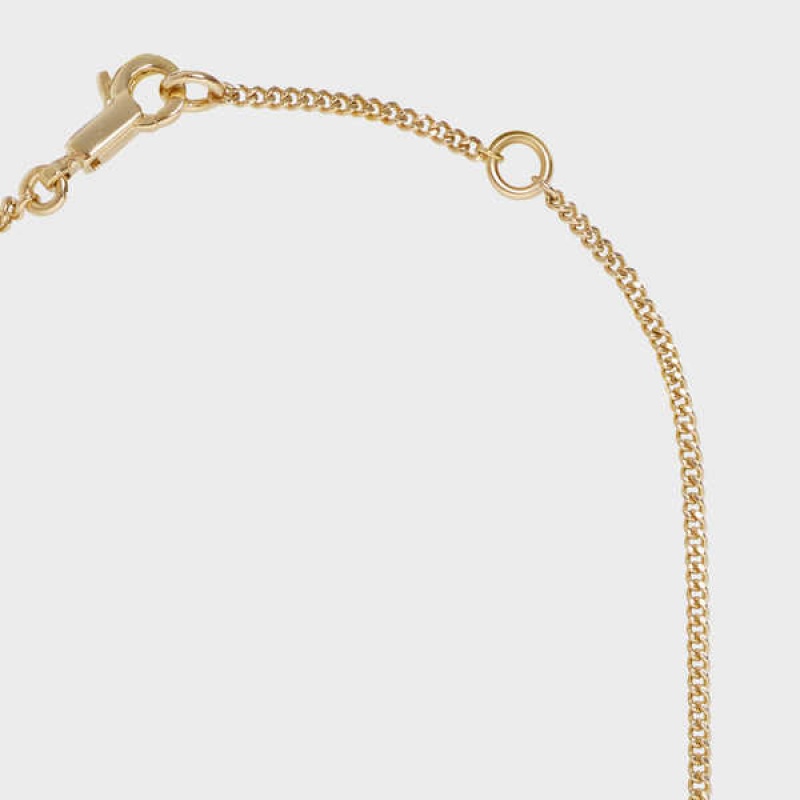 Celine Alphabet T In Brass With Gold Finish Kettingen Goud | CL-592283